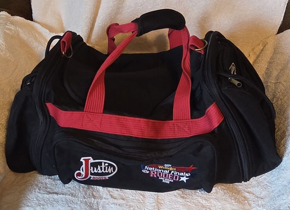 VTG Justin Boots Wrangler National Rodeo Finals Las Vegas Duffel Bag 2003 PRCA